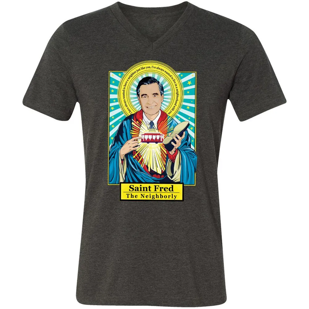 Unisex V-Neck T-Shirt - LCTVDF6Y - Dark Grey Heather - 8