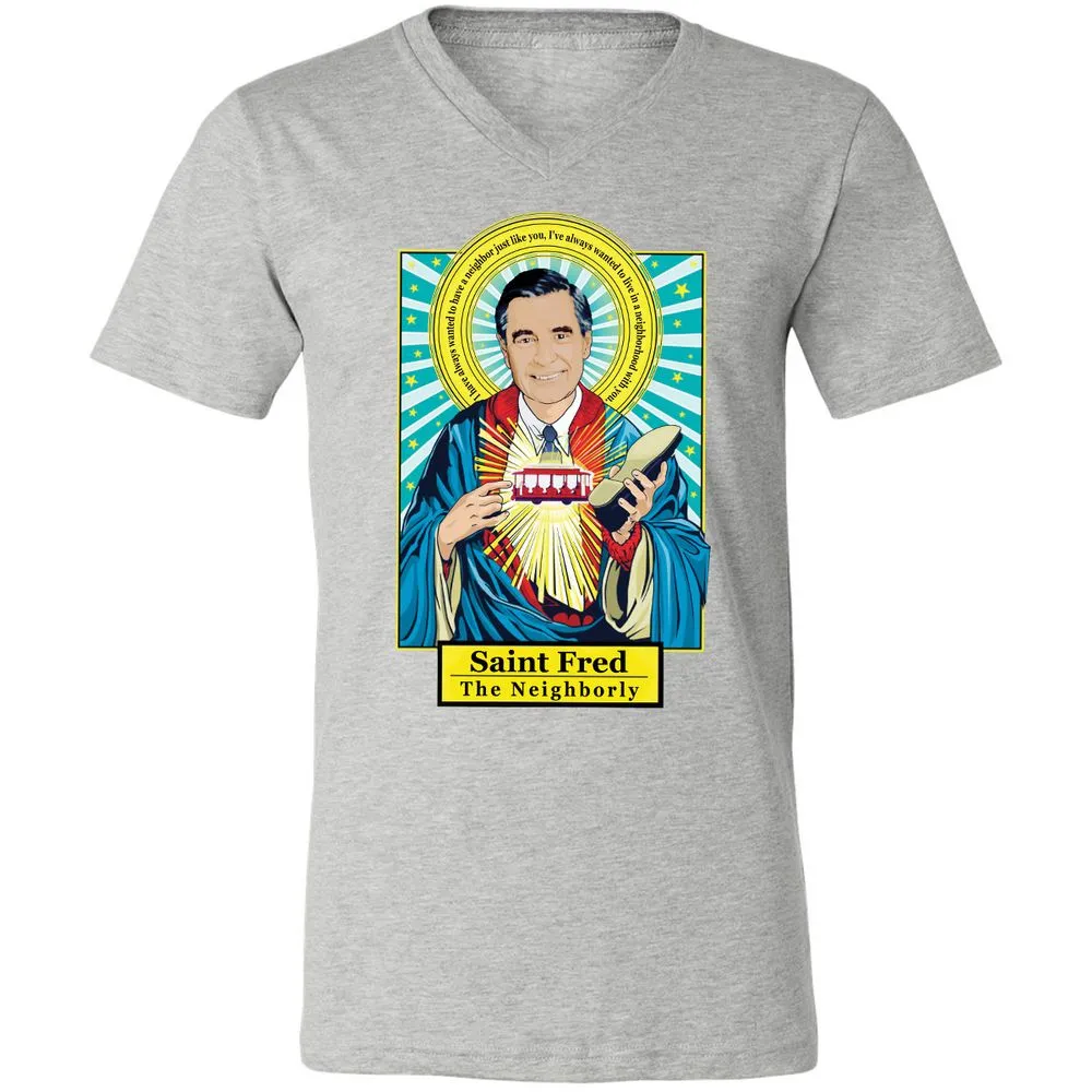 Unisex V-Neck T-Shirt - LCTVDF6Y - Athletic Heather - 7