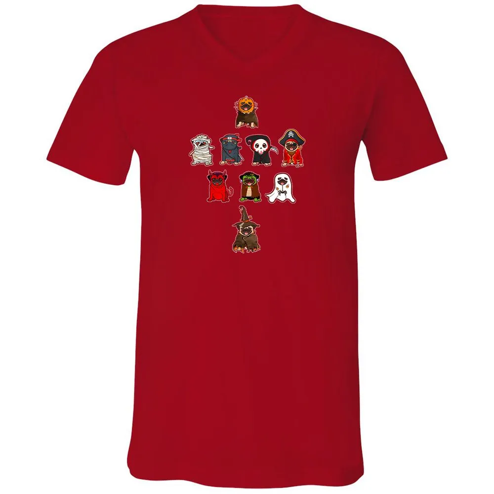 Unisex V-Neck T-Shirt - DHMY9NTN - Red - 3