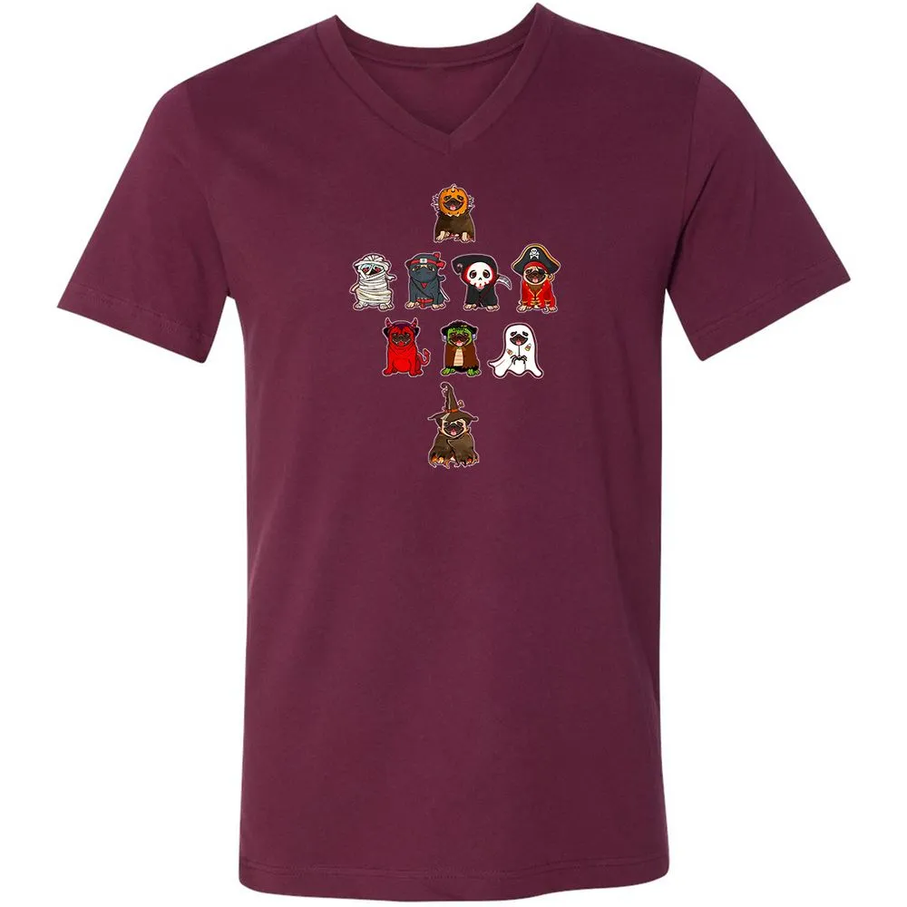 Unisex V-Neck T-Shirt - DHMY9NTN - Maroon - 6