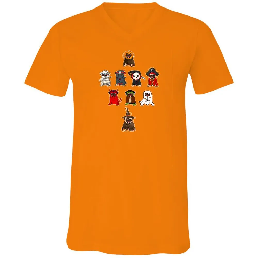 Unisex V-Neck T-Shirt - DHMY9NTN - Orange - 11