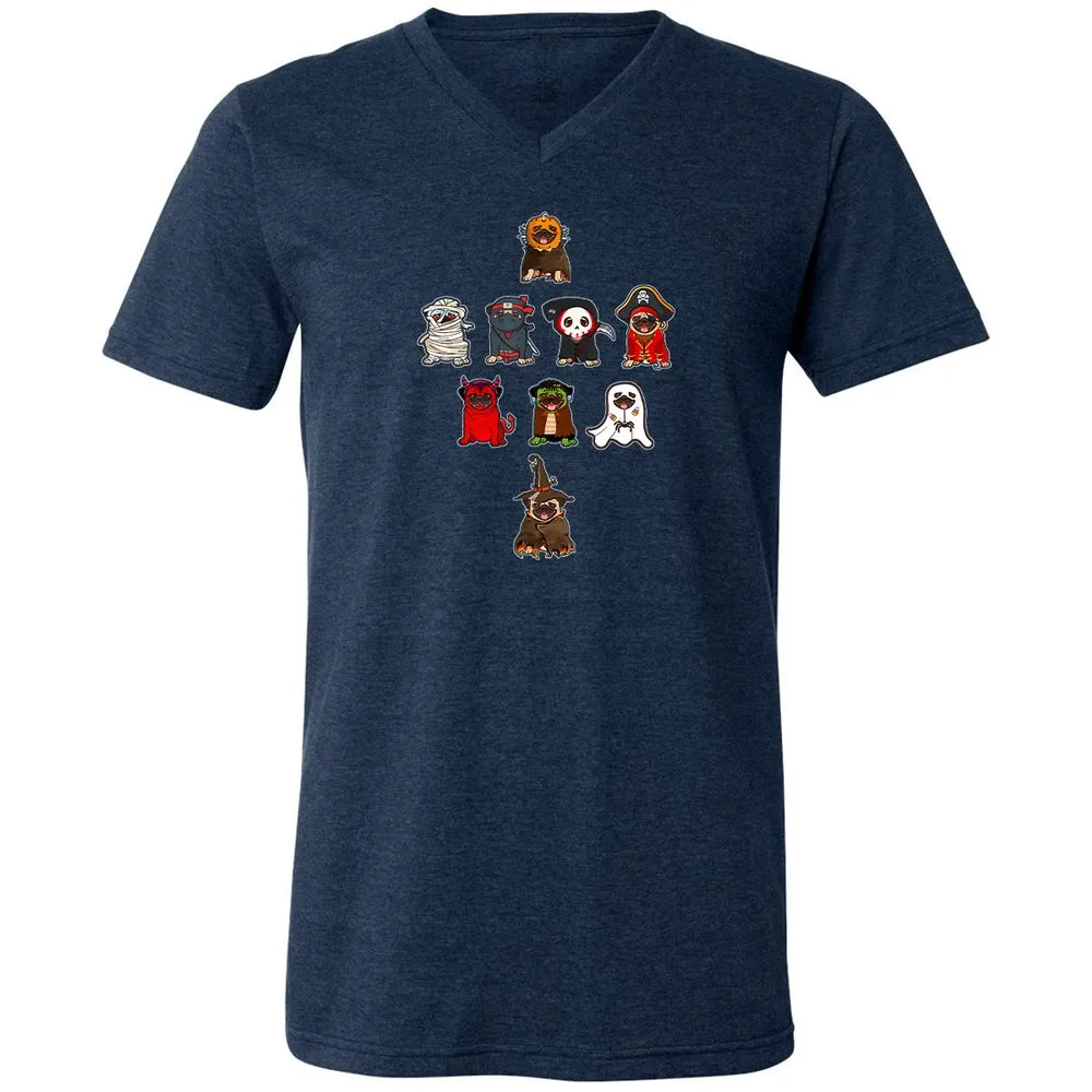 Unisex V-Neck T-Shirt - DHMY9NTN - Heather Navy - 15