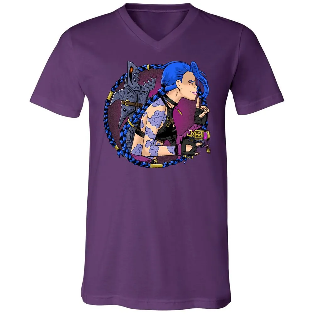 Unisex V-Neck T-Shirt - JU1JJMX5 - Team Purple - 9