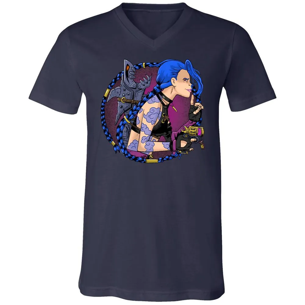 Unisex V-Neck T-Shirt - JU1JJMX5 - Navy - 2