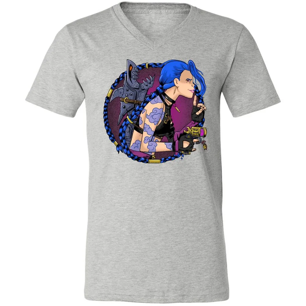 Unisex V-Neck T-Shirt - JU1JJMX5 - Athletic Heather - 7