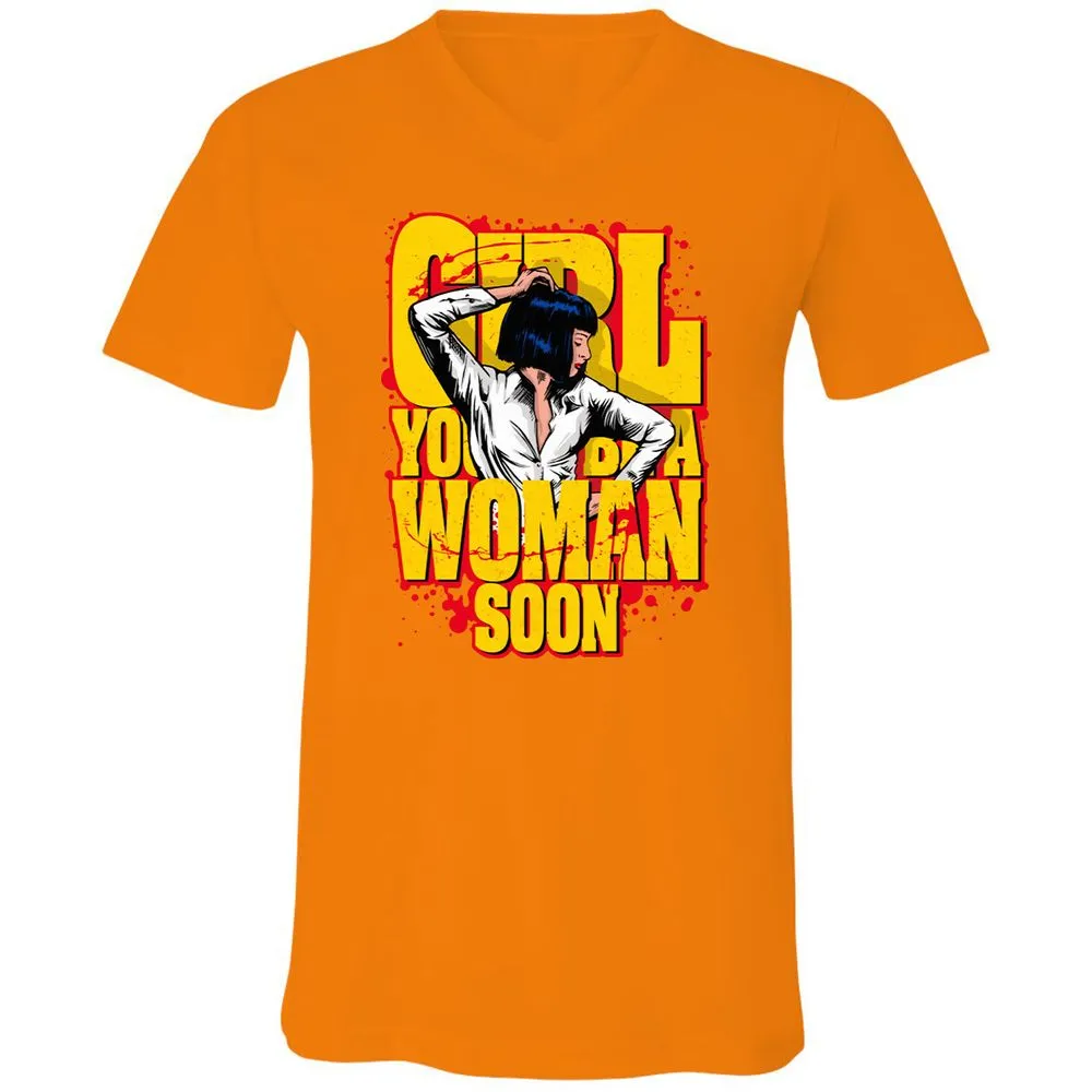 Unisex V-Neck T-Shirt - SUD4LK2M - Orange - 11