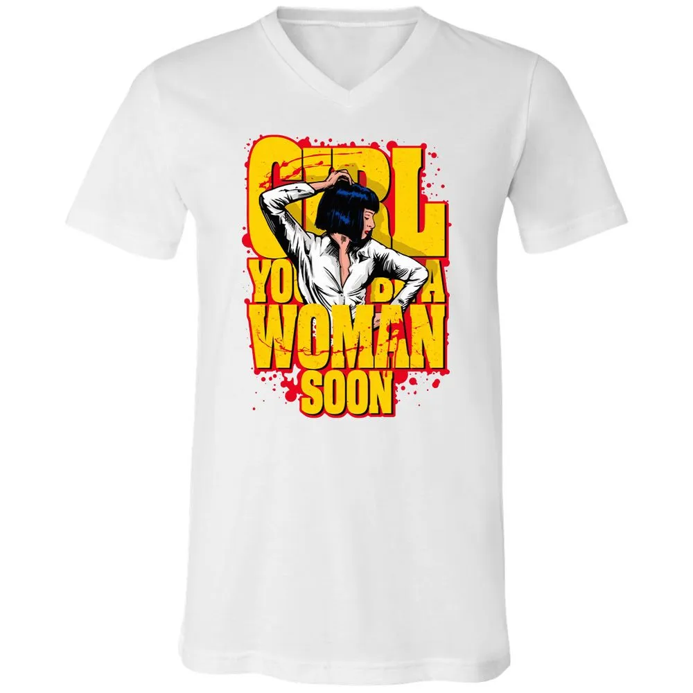 Unisex V-Neck T-Shirt - SUD4LK2M - White - 5