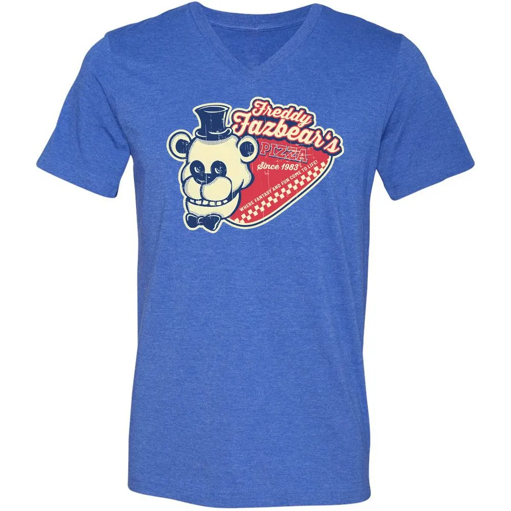 Unisex V-Neck T-Shirt - V9PK881G - Heather True Royal - 14
