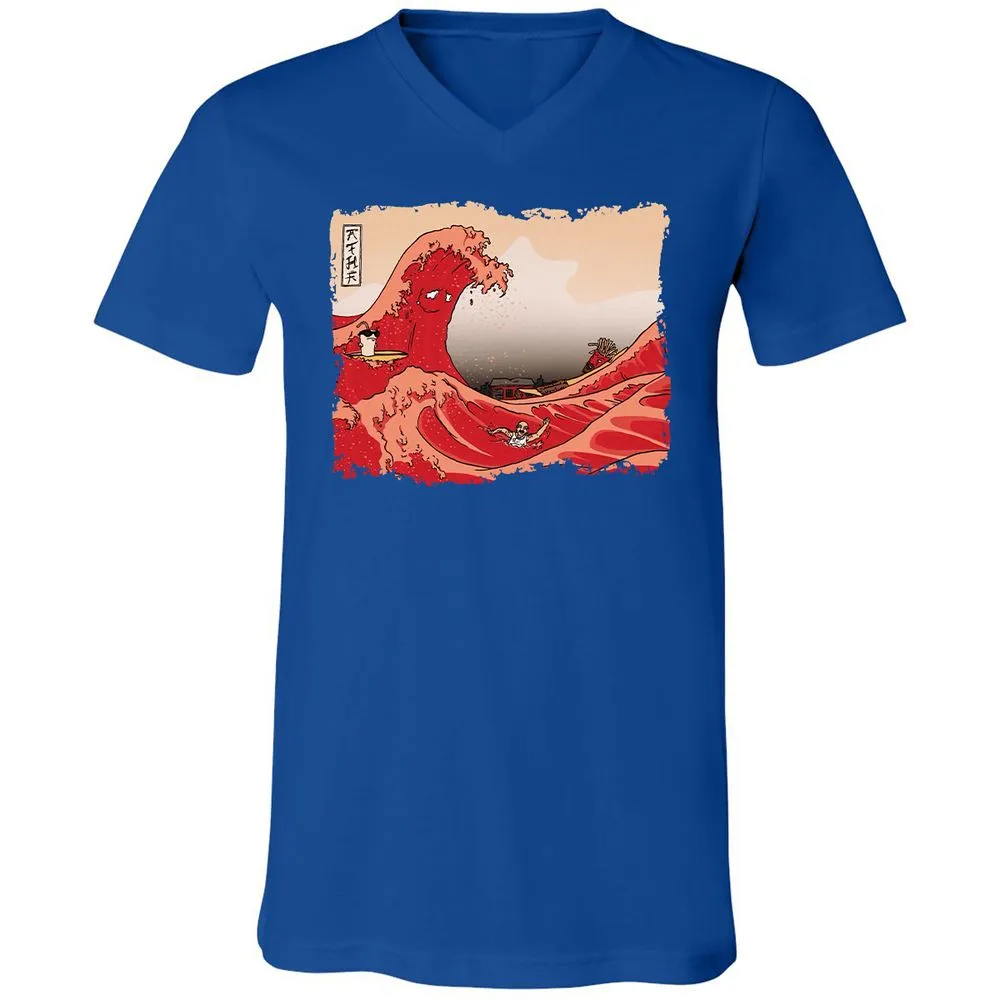 Unisex V-Neck T-Shirt - M1HUX3V8 - True Royal - 4