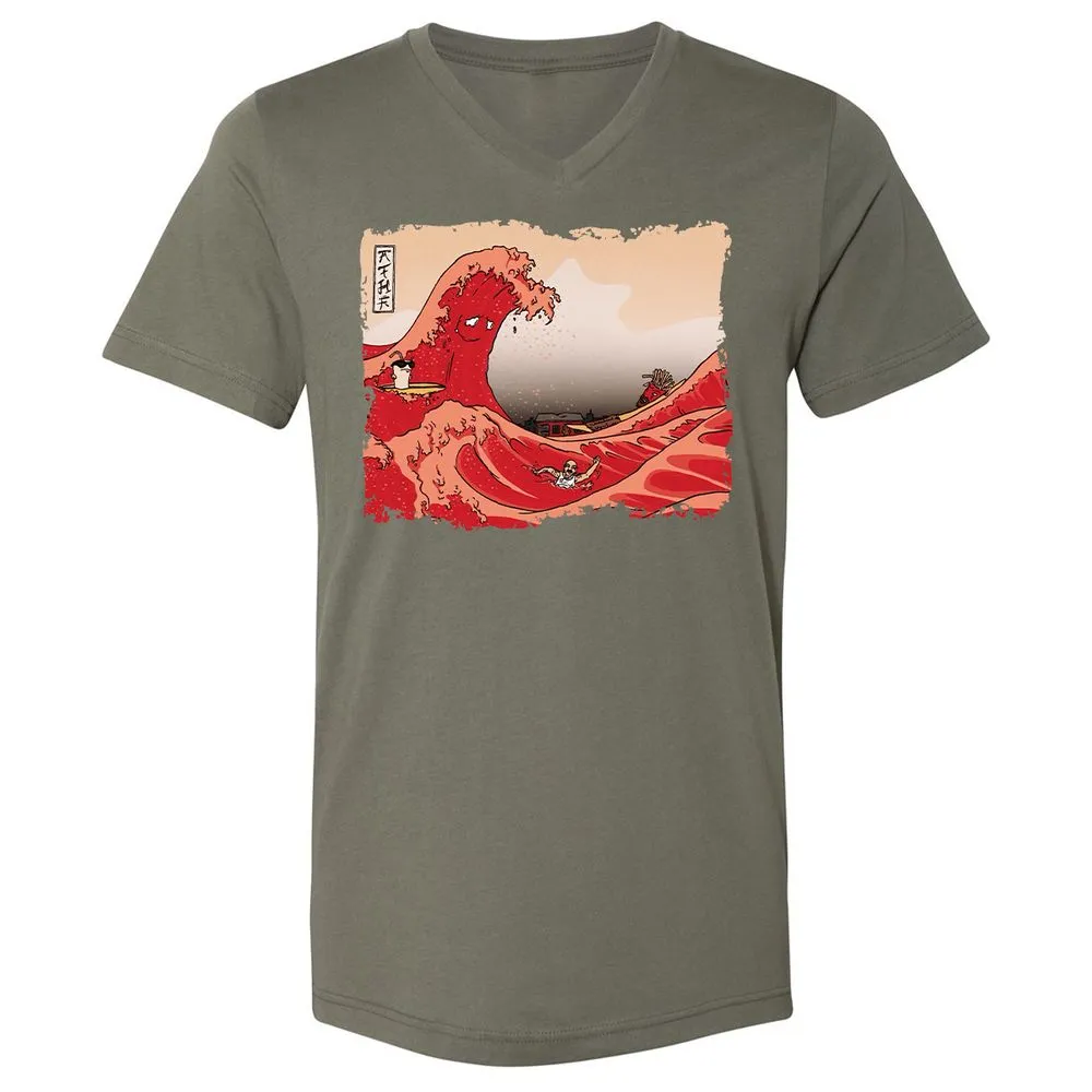 Unisex V-Neck T-Shirt - M1HUX3V8 - Military Green - 10