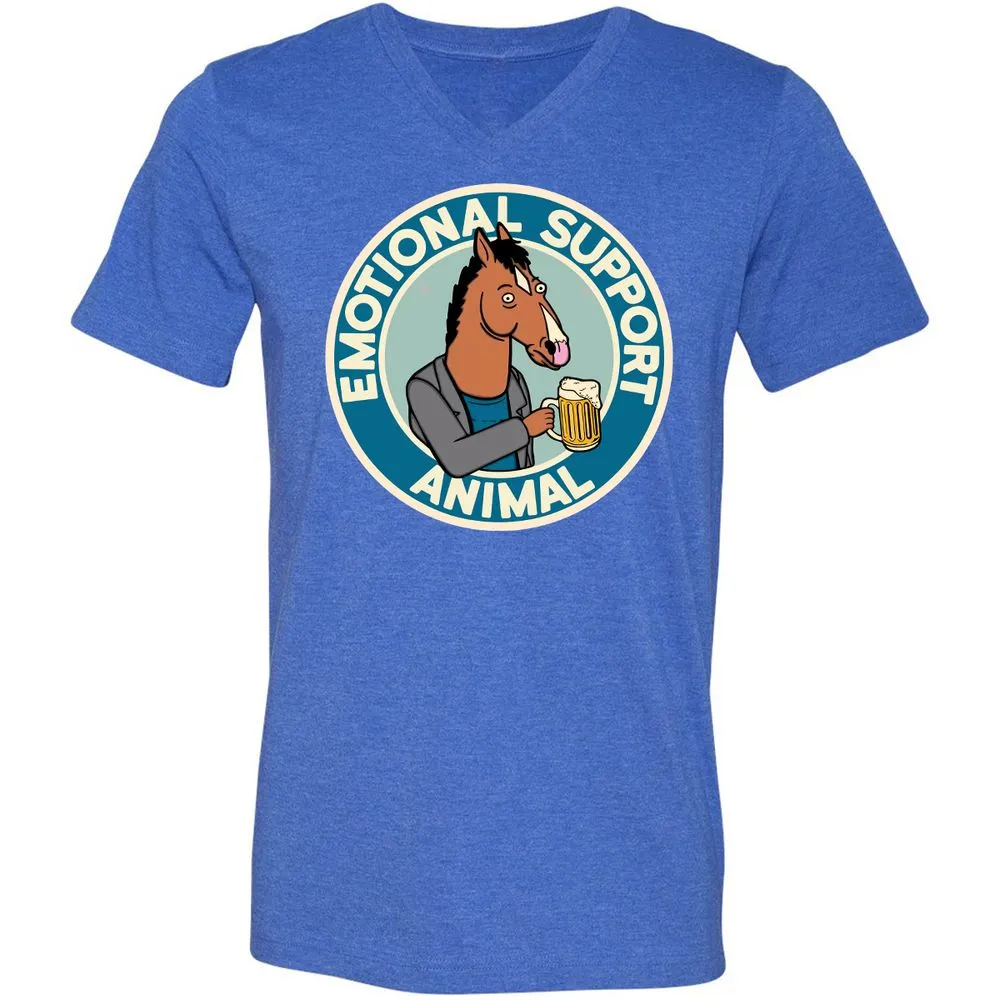 Unisex V-Neck T-Shirt - D2JS2FTS - Heather True Royal - 14