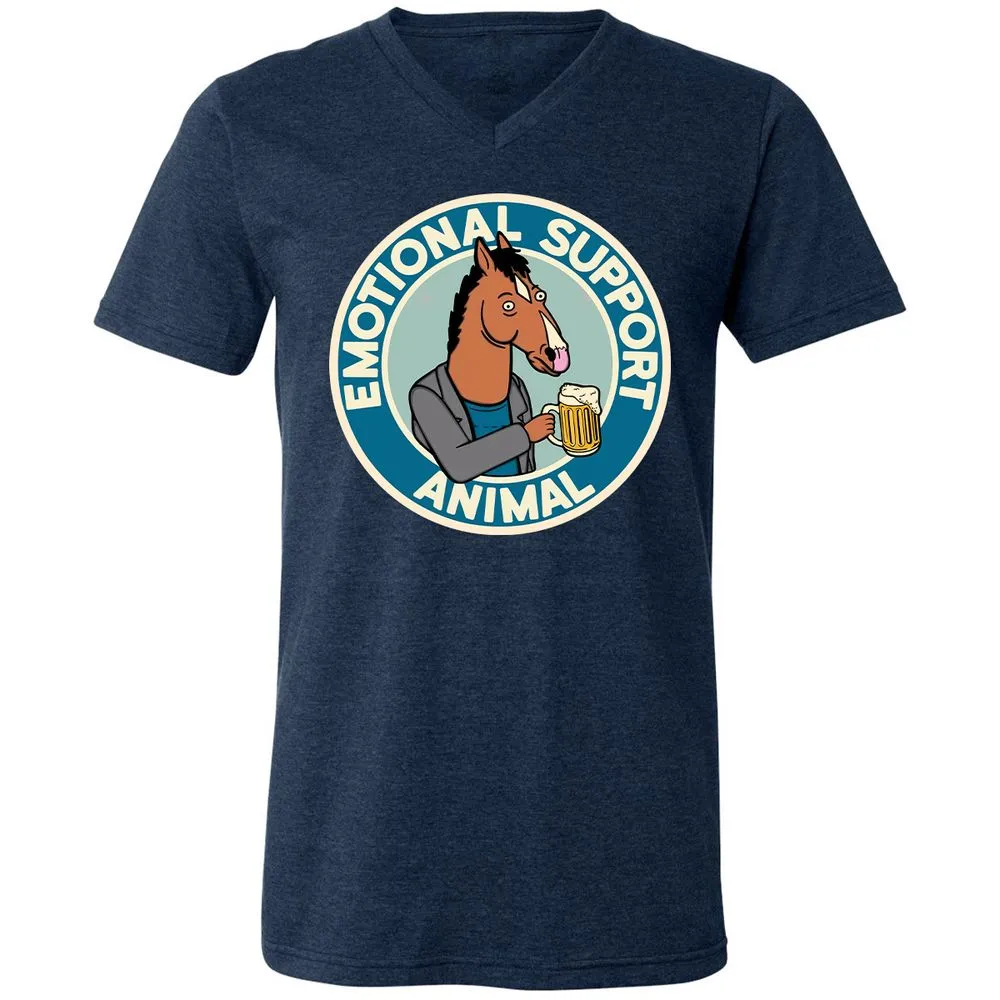 Unisex V-Neck T-Shirt - D2JS2FTS - Heather Navy - 15