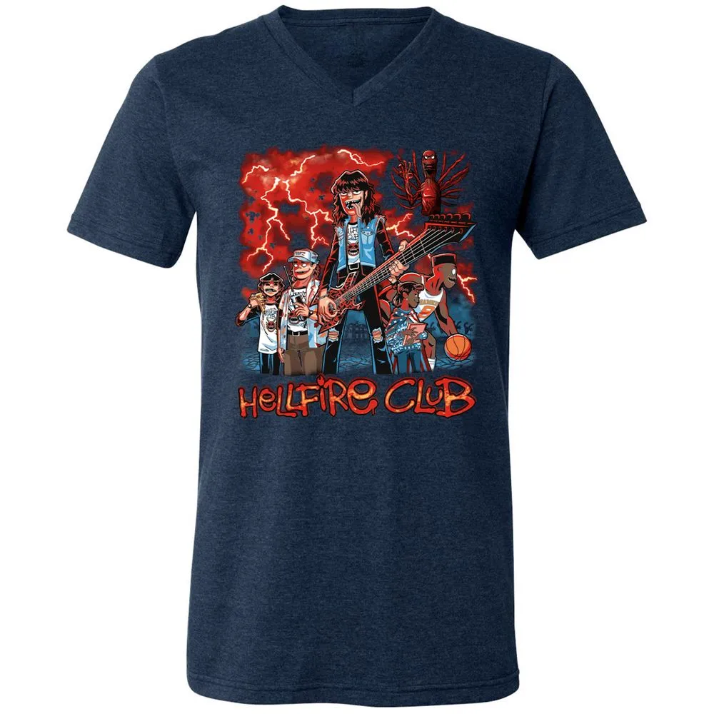 Unisex V-Neck T-Shirt - JVZK9CCP - Heather Navy - 15