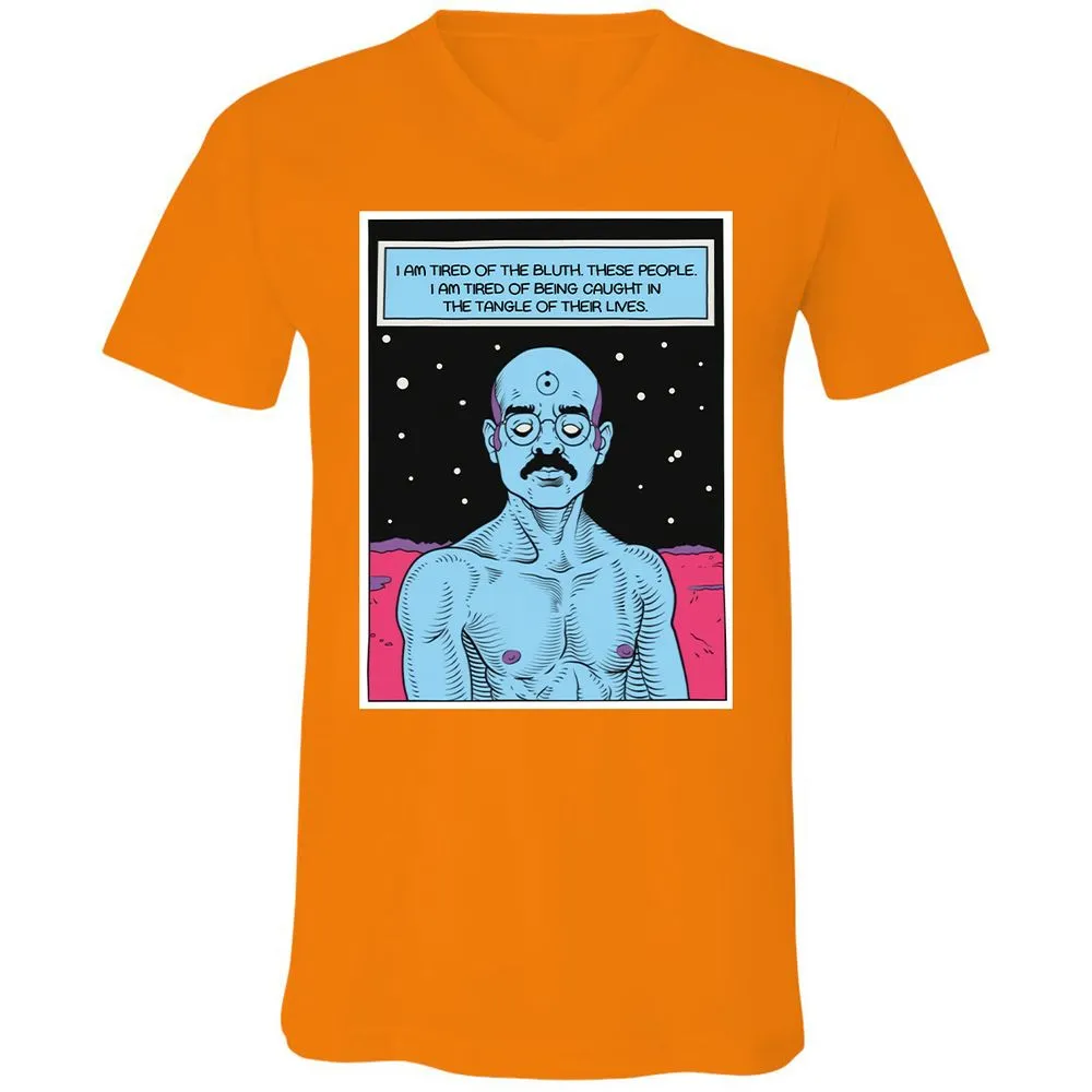 Unisex V-Neck T-Shirt - WZRZQ642 - Orange - 11