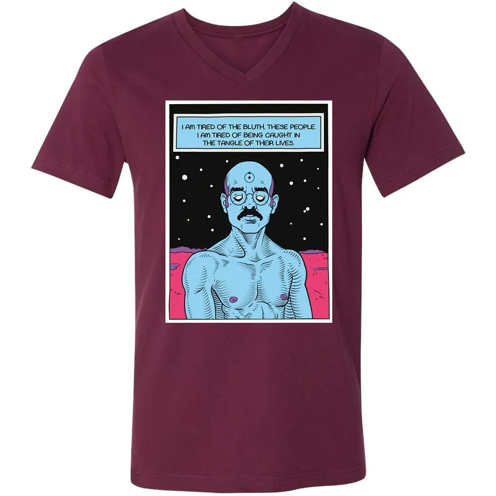 Unisex V-Neck T-Shirt - WZRZQ642 - Maroon - 6