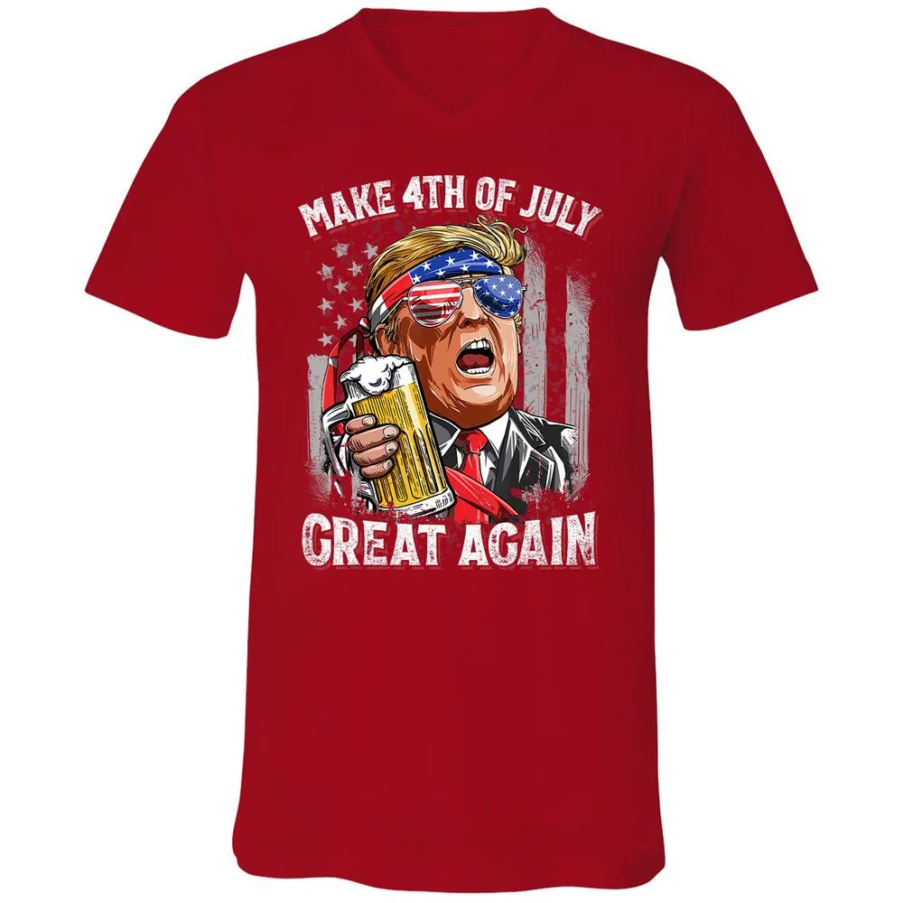 Unisex V-Neck T-Shirt - 76F9U3NA - Red - 3