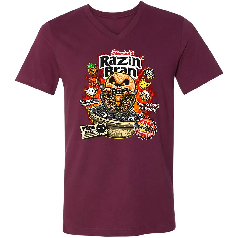 Unisex V-Neck T-Shirt - DCUXZQNJ - Maroon - 6
