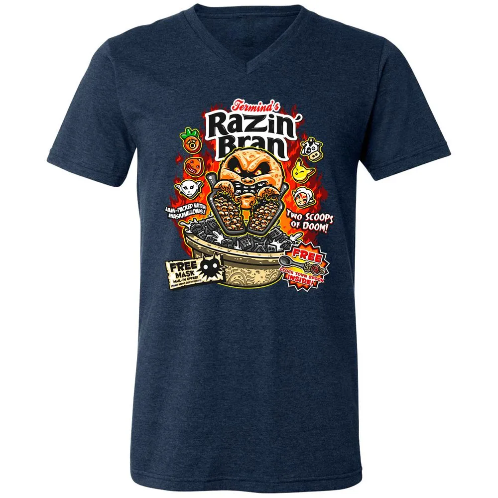 Unisex V-Neck T-Shirt - DCUXZQNJ - Heather Navy - 15