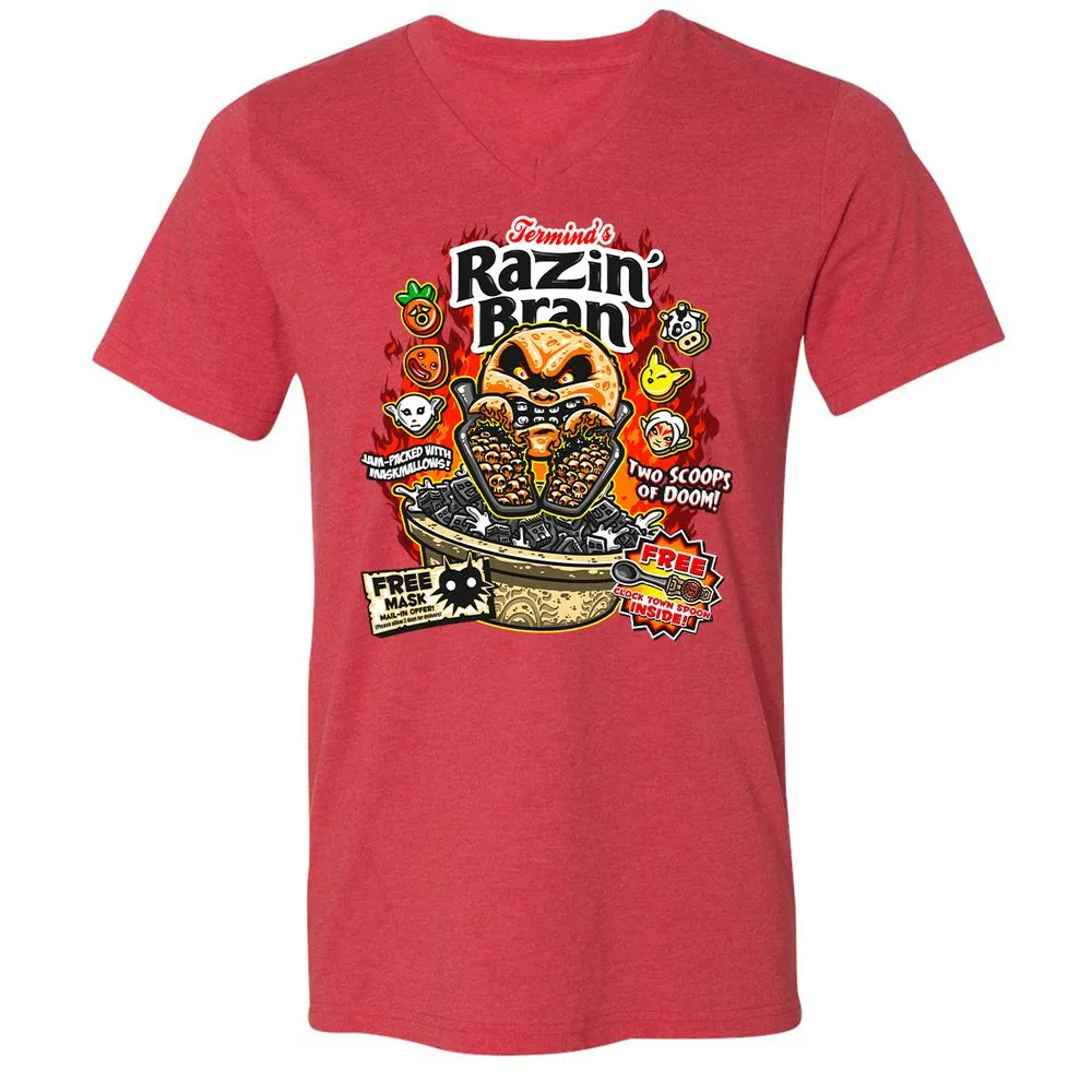 Unisex V-Neck T-Shirt - DCUXZQNJ - Heather Red - 16