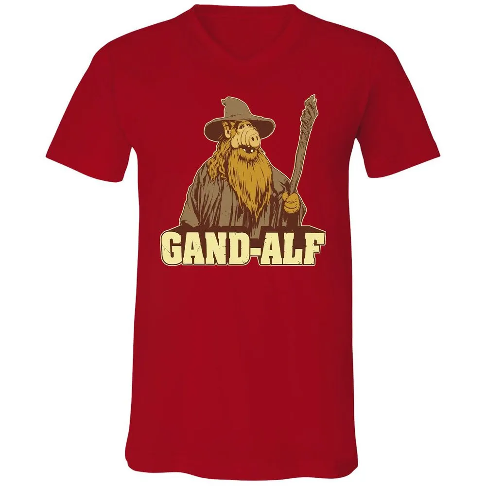Unisex V-Neck T-Shirt - H9W4EZLQ - Red - 3