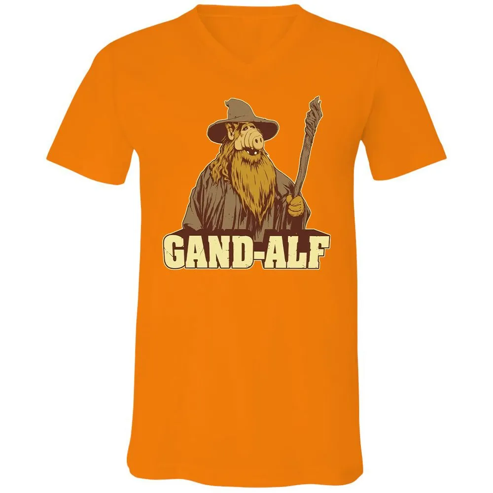 Unisex V-Neck T-Shirt - H9W4EZLQ - Orange - 11