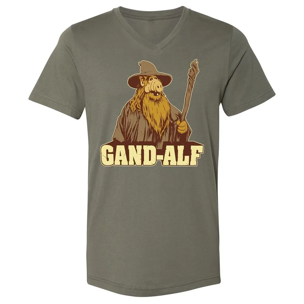 Unisex V-Neck T-Shirt - H9W4EZLQ - Military Green - 10