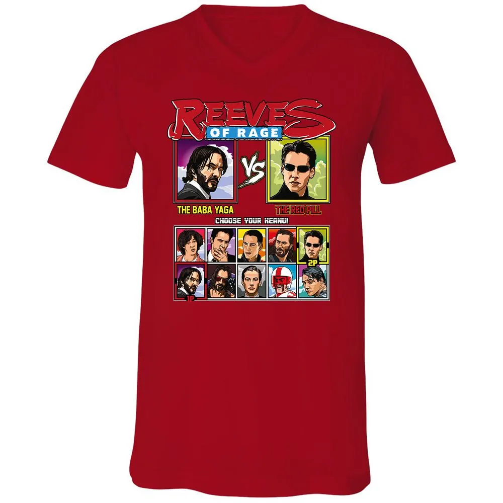 Unisex V-Neck T-Shirt - 579ZYE6U - Red - 3