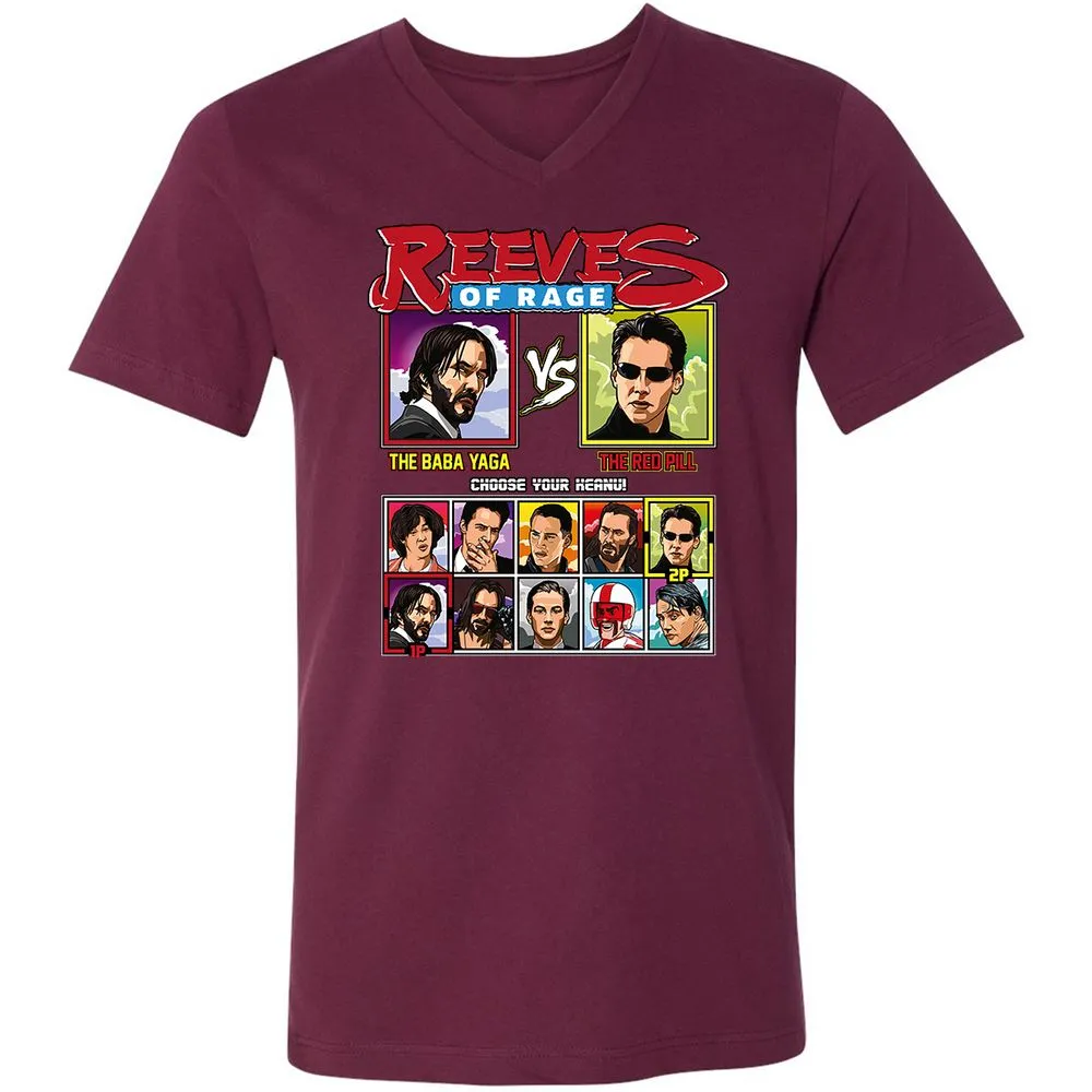 Unisex V-Neck T-Shirt - 579ZYE6U - Maroon - 6