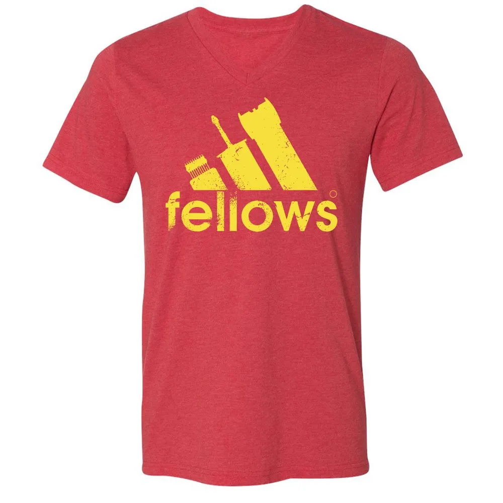 Unisex V-Neck T-Shirt - 5UTTLT3X - Heather Red - 16