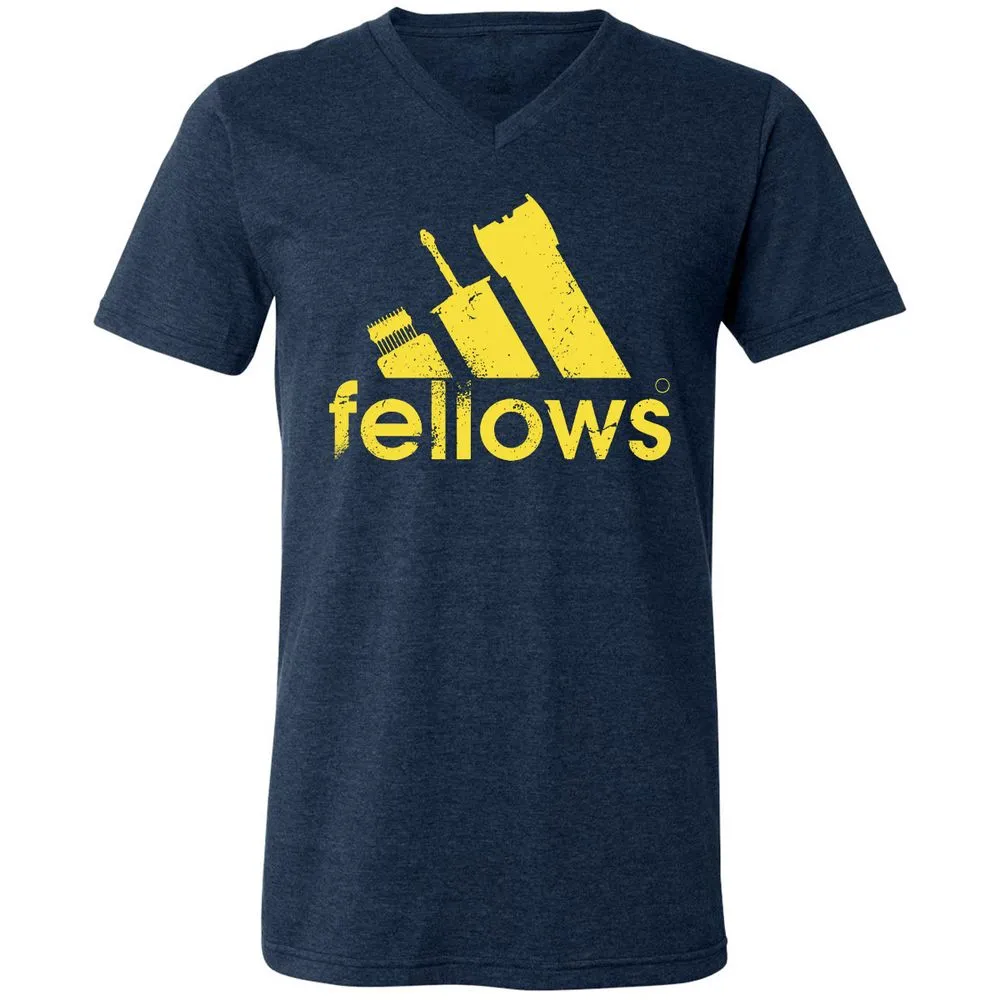 Unisex V-Neck T-Shirt - 5UTTLT3X - Heather Navy - 15