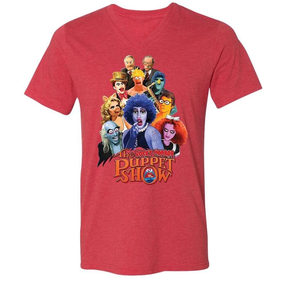 Unisex V-Neck T-Shirt - EKWYRL51 - Heather Red - 16