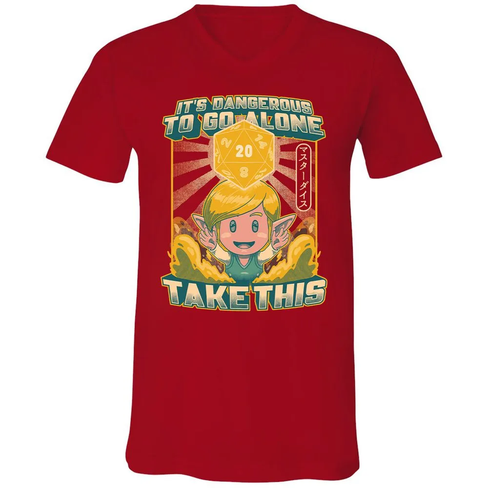 Unisex V-Neck T-Shirt - 8BF4HHJ8 - Red - 3