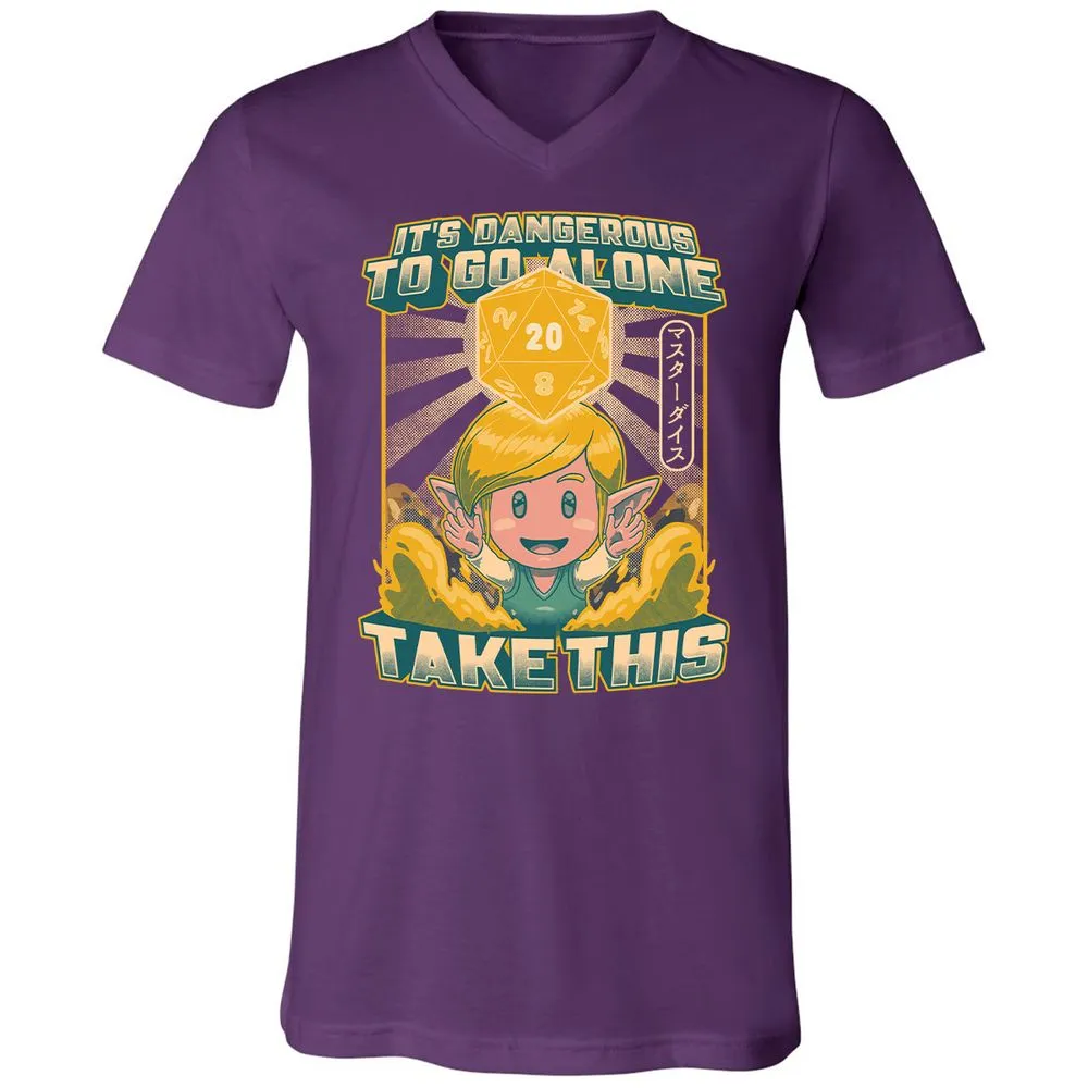 Unisex V-Neck T-Shirt - 8BF4HHJ8 - Team Purple - 9