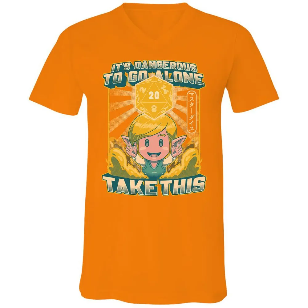 Unisex V-Neck T-Shirt - 8BF4HHJ8 - Orange - 11
