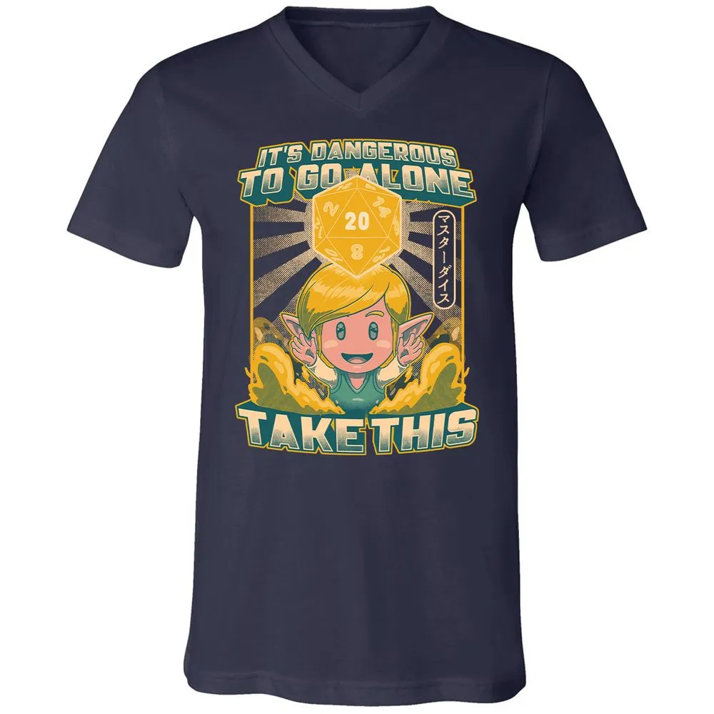 Unisex V-Neck T-Shirt - 8BF4HHJ8 - Navy - 2