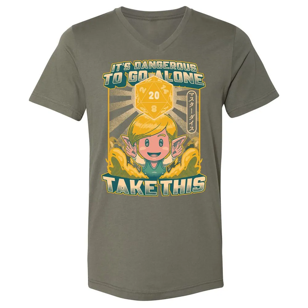 Unisex V-Neck T-Shirt - 8BF4HHJ8 - Military Green - 10