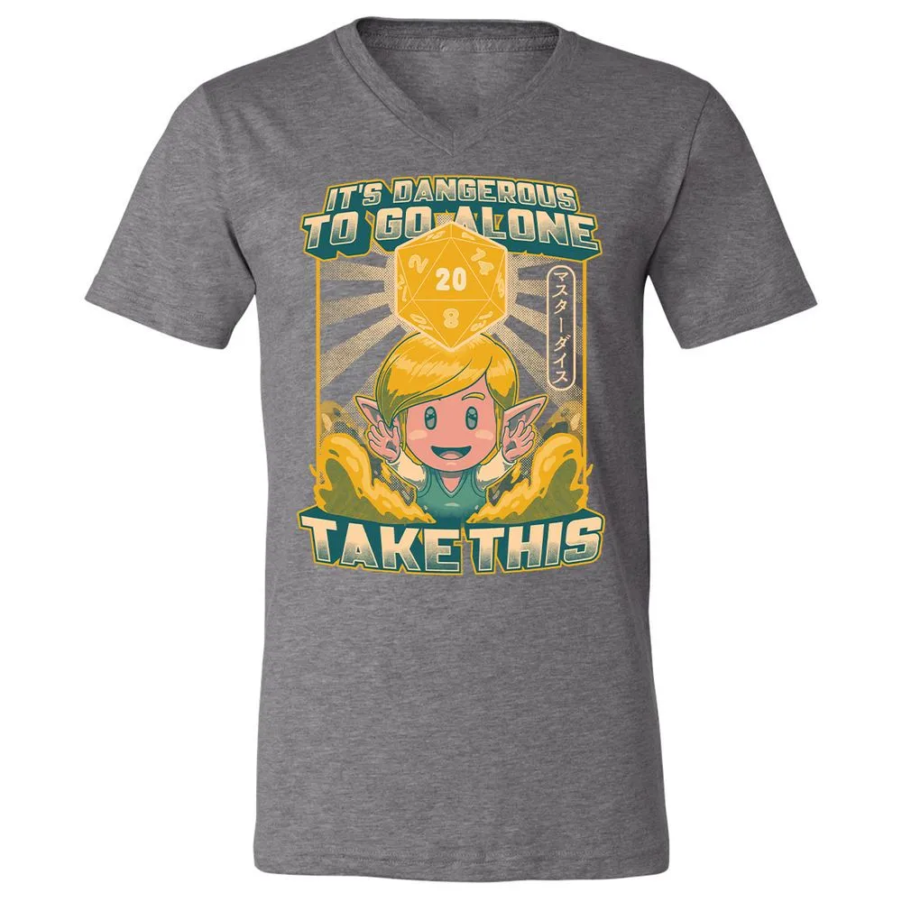 Unisex V-Neck T-Shirt - 8BF4HHJ8 - Deep Heather - 13