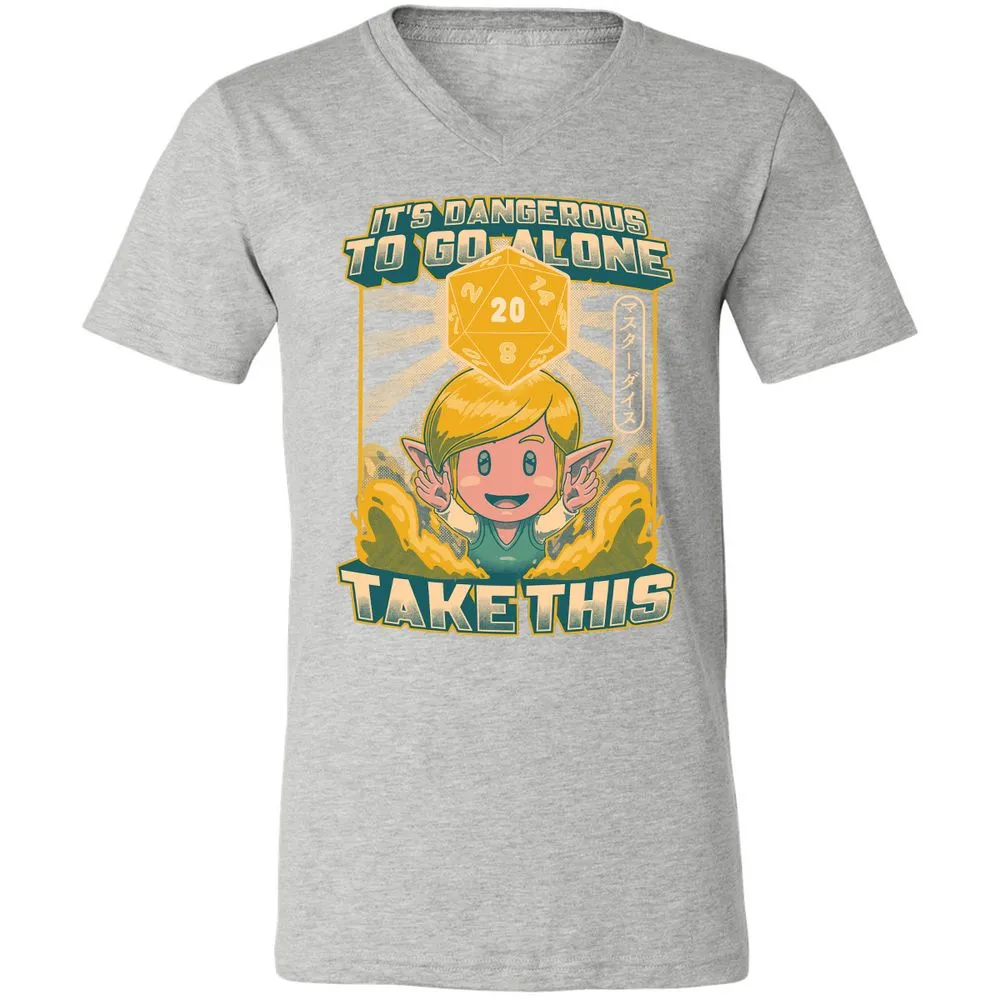 Unisex V-Neck T-Shirt - 8BF4HHJ8 - Athletic Heather - 7