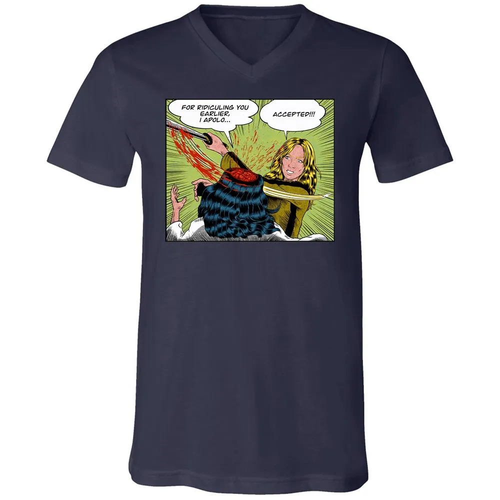 Unisex V-Neck T-Shirt - VNMTXBGW - Navy - 2