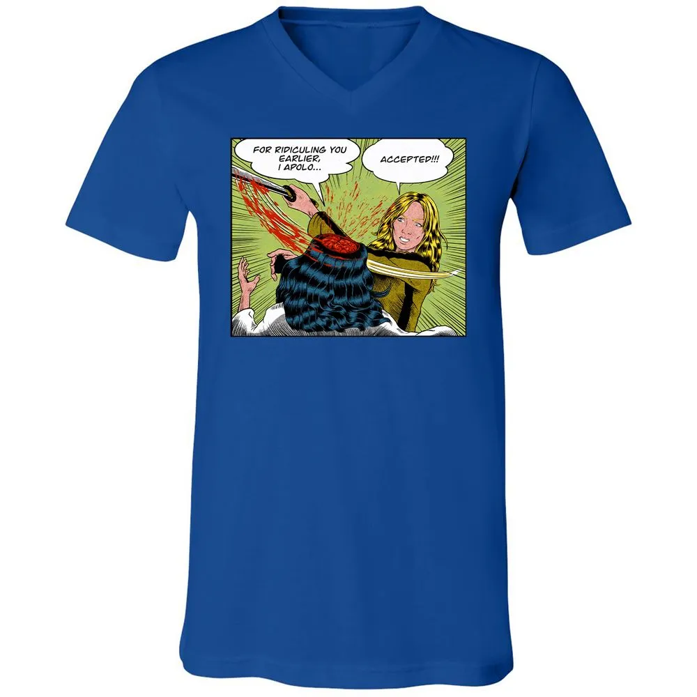 Unisex V-Neck T-Shirt - VNMTXBGW - True Royal - 4