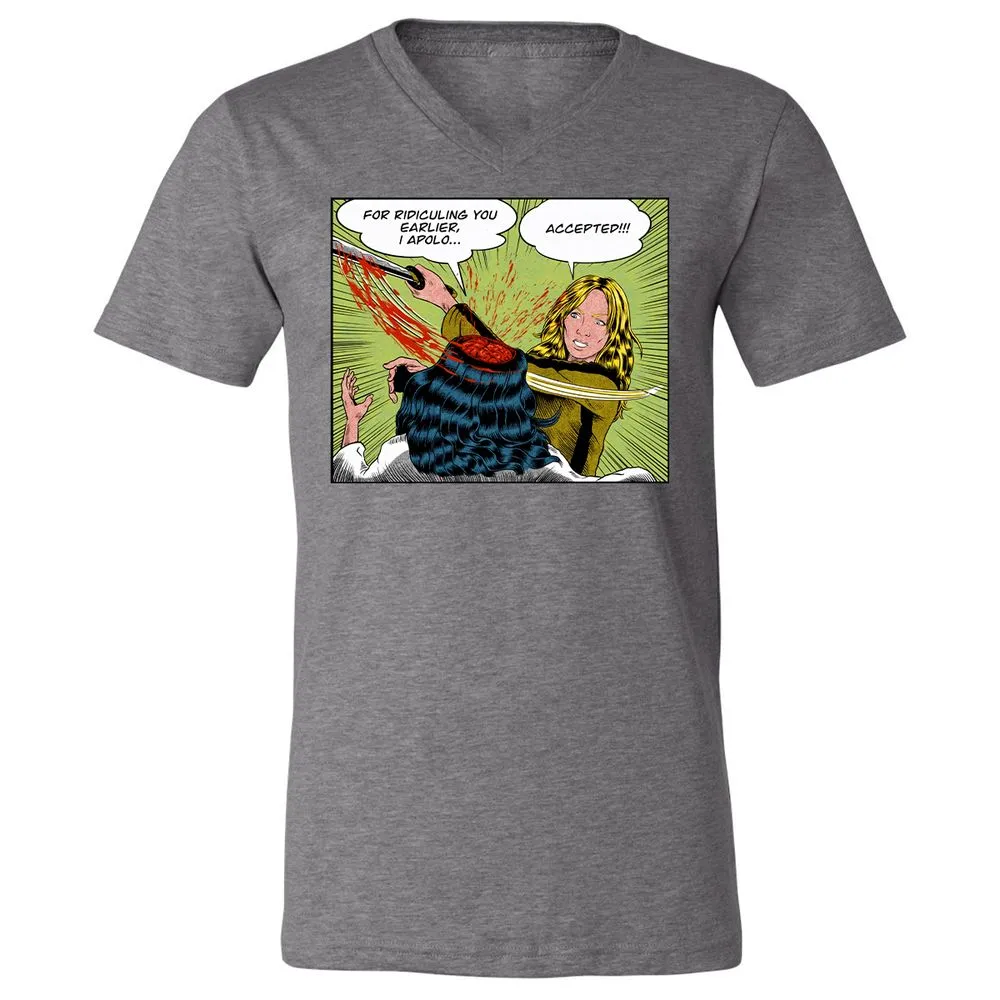 Unisex V-Neck T-Shirt - VNMTXBGW - Deep Heather - 13