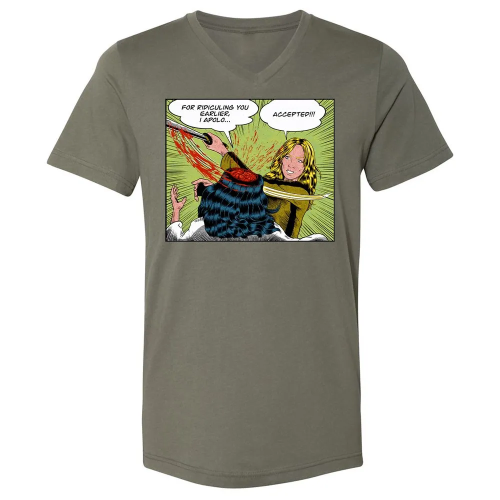 Unisex V-Neck T-Shirt - VNMTXBGW - Military Green - 10