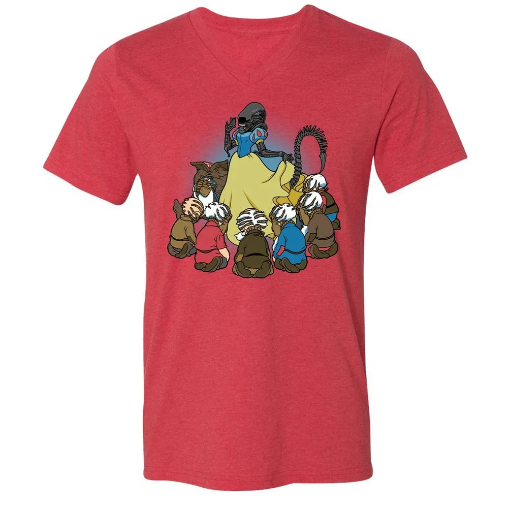 Unisex V-Neck T-Shirt - CFNFC2KX - Heather Red - 16