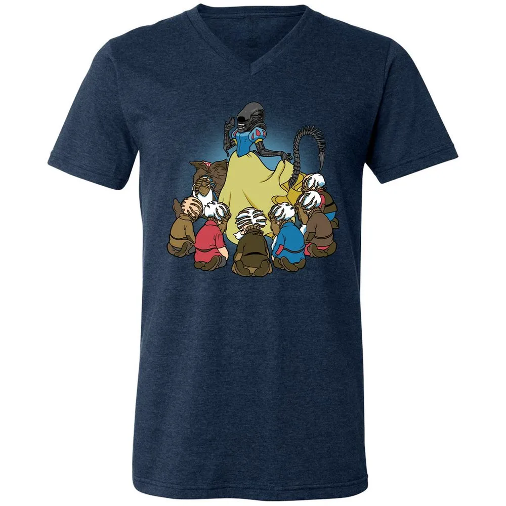 Unisex V-Neck T-Shirt - CFNFC2KX - Heather Navy - 15