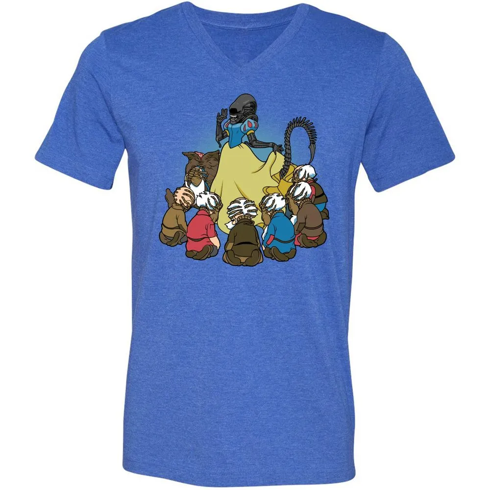 Unisex V-Neck T-Shirt - CFNFC2KX - Heather True Royal - 14