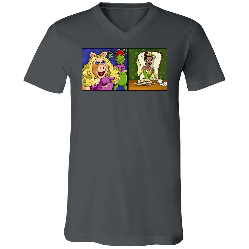 Unisex V-Neck T-Shirt - VQTRLJ47 - Asphalt - 12