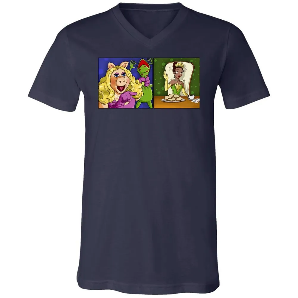Unisex V-Neck T-Shirt - VQTRLJ47 - Navy - 2