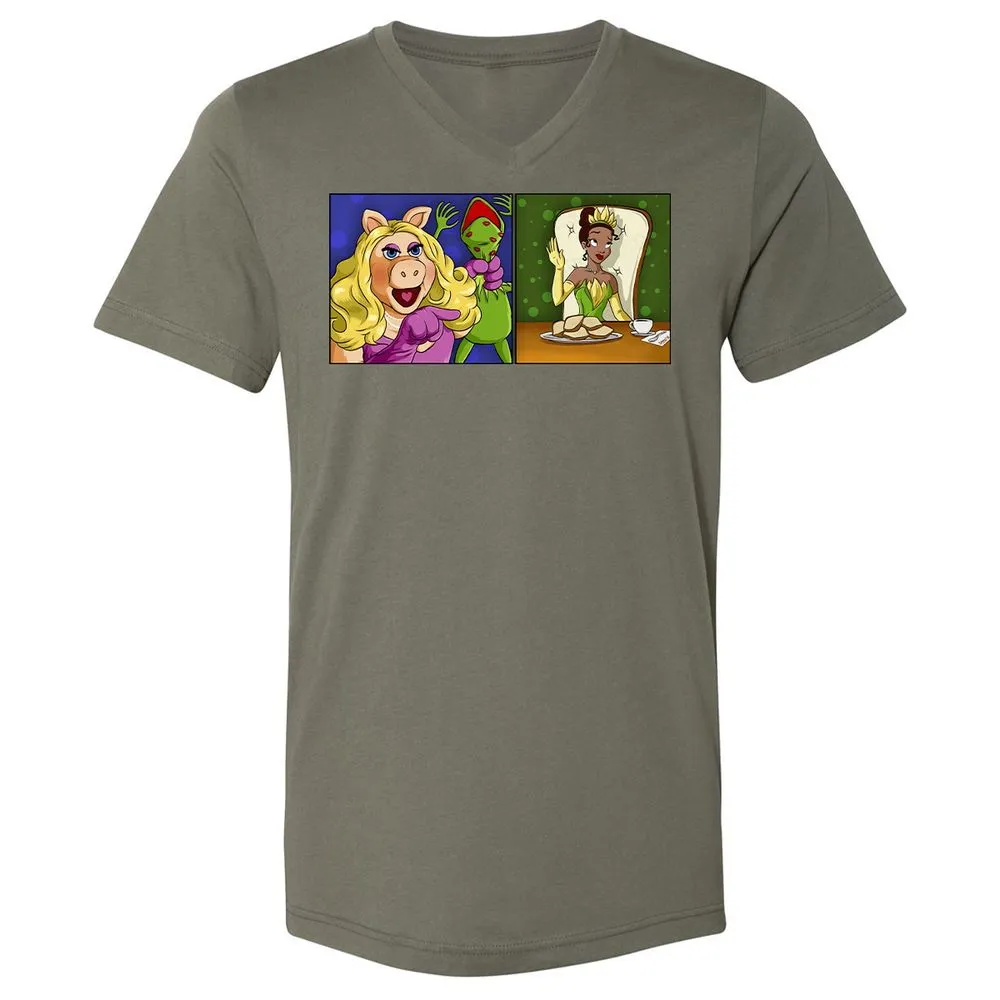 Unisex V-Neck T-Shirt - VQTRLJ47 - Military Green - 10