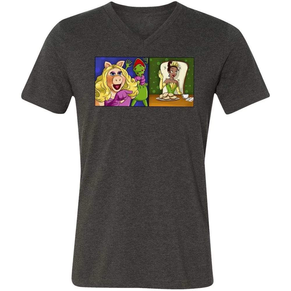 Unisex V-Neck T-Shirt - VQTRLJ47 - Dark Grey Heather - 8