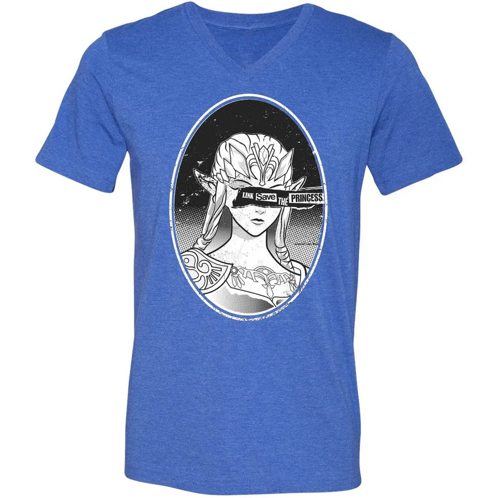 Unisex V-Neck T-Shirt - 6STSNA1M - Heather True Royal - 14